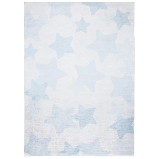 Modrý detský koberec s hviezdičkami