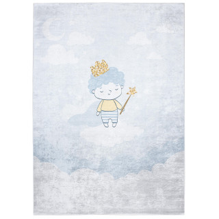 Modrý detský koberec s princom