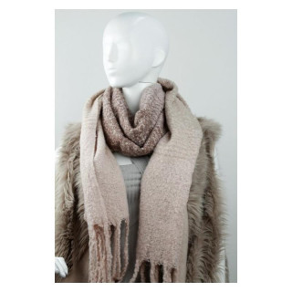 Esarfe elegante de dama roz-maro cu franjuri