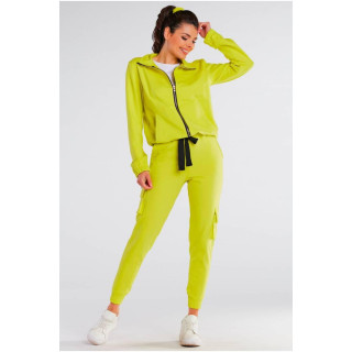 Buzunare confortabile de damă, de culoare lime, cu croială lejeră