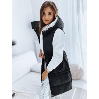 Vesta matlasata neagra cu gluga mare