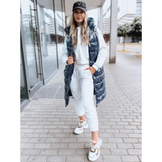 Vesta albastra lunga lucioasa