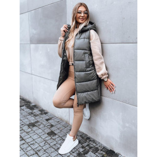 Vesta de dama gri inchis cu cusaturi