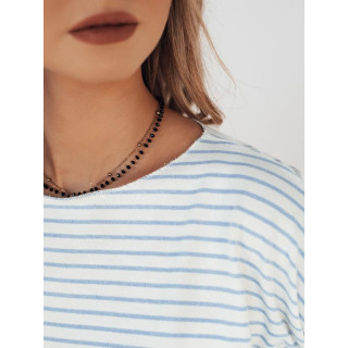 Tricou de damă în dungi albastru-alb