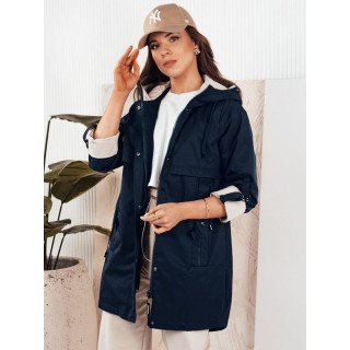 Parka de primăvară albastru închis cu glugă