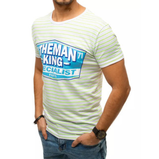 Tricou cu dungi albe cu imprimeu pentru barbati