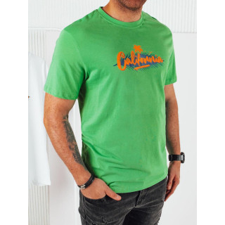 Tricou barbatesc din bumbac verde cu imprimeu