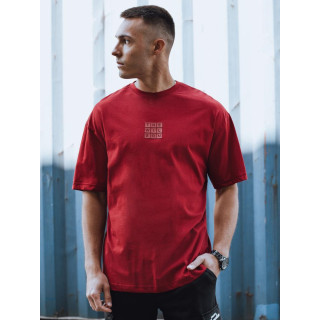 Tricou pentru bărbați burgundy cu imprimeu mic