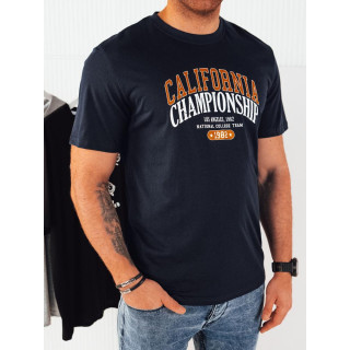 Tricou pentru bărbați cu imprimeu albastru închis