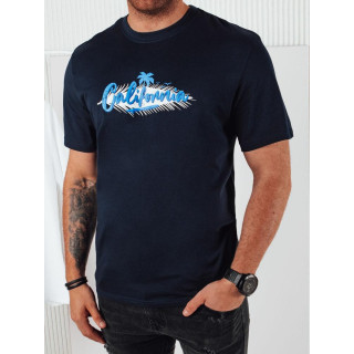 Tricou pentru bărbați cu imprimeu albastru închis