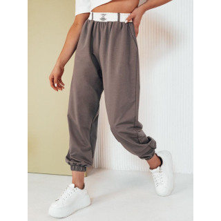 Pantaloni largi, gri, cu talie înaltă