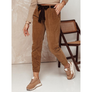 Pantaloni de damă maro din catifea UY2289