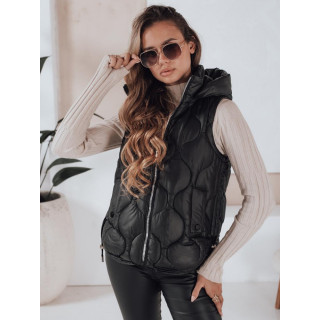 Vestă matlasată neagră pentru femei TY5018