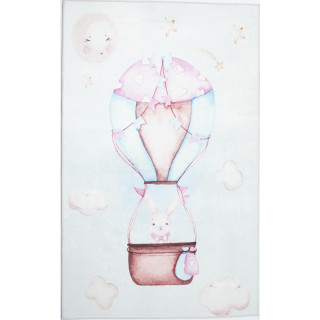 Covor pentru copii cu un iepure într-un balon zburător