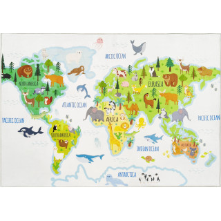 Covor pentru copii cu hartă și animale