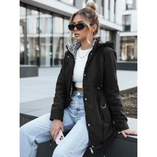 Parka neagră pentru femei TY5394